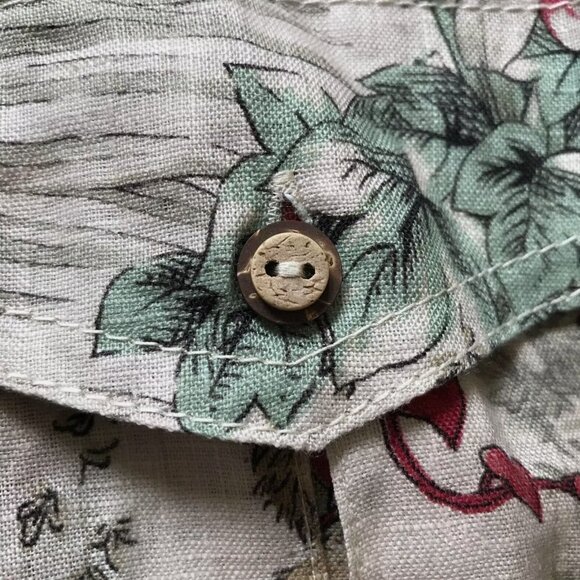 Zimmermann Aliane Floral Romper Womens 1 Small Green Short Sleeve Linen Belted - Picture 10 of 13